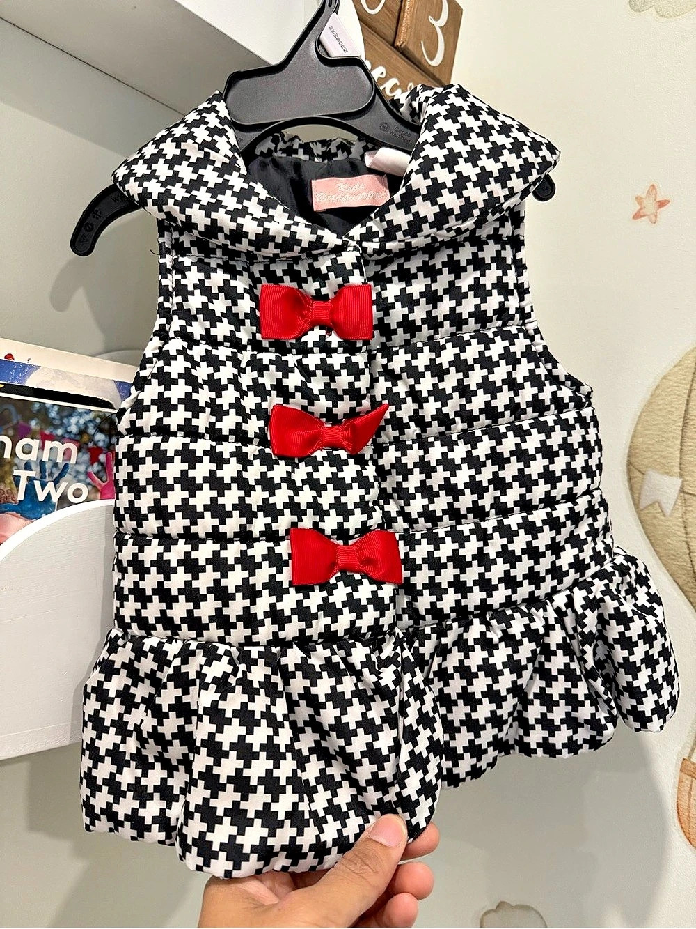 Kids headquarter Half Puffer Jacket with Bows